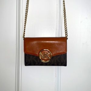 Michael Kors Leather Shoulder Clutch